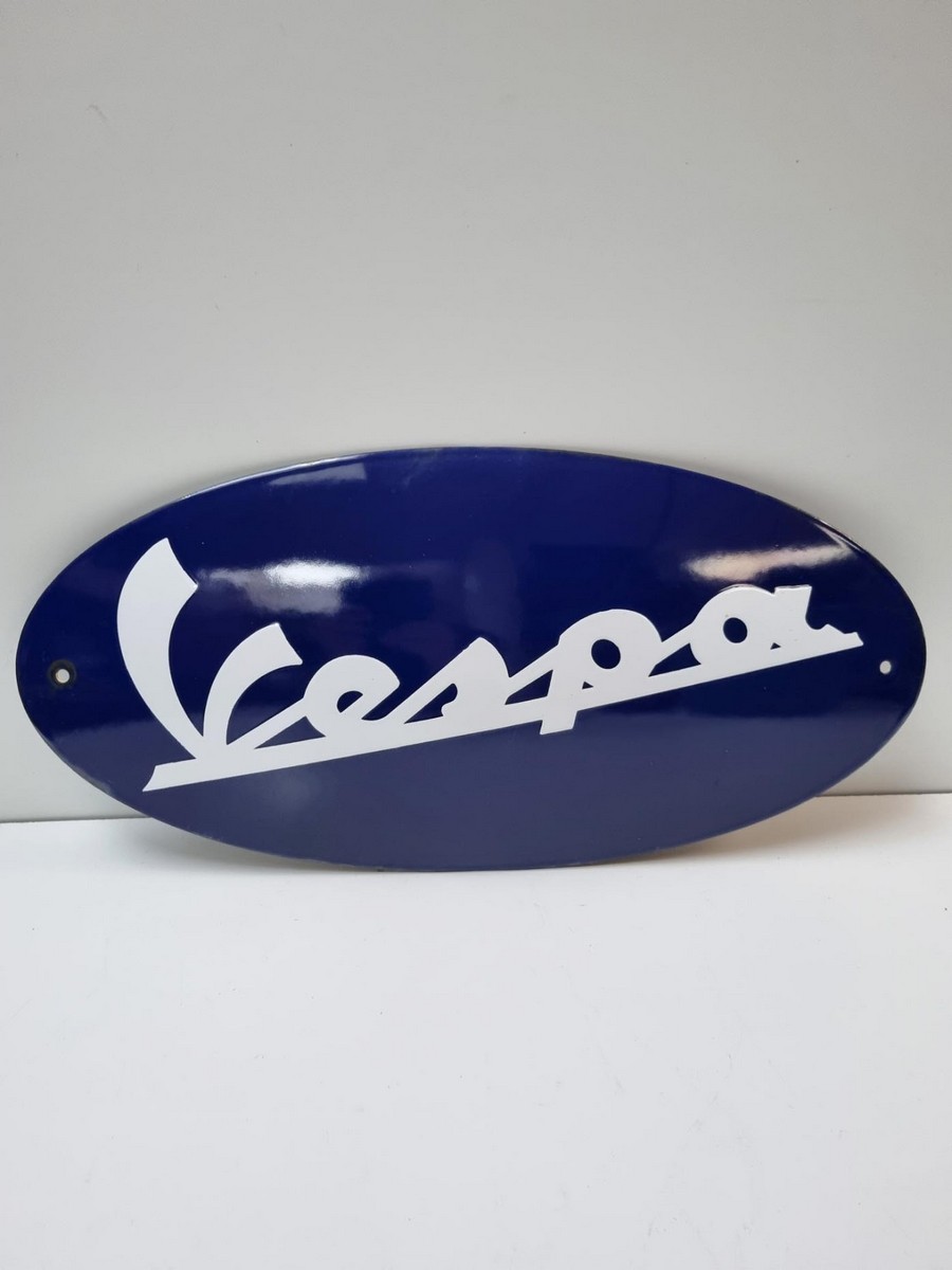 plaque emaillee Vespa Servicio werbeschild insigna vintage emaillen reclame bord